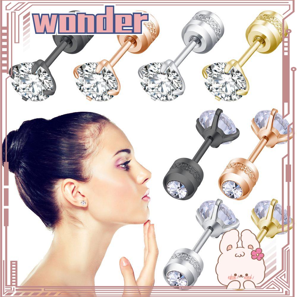 WONDERFUL 2~6mm New Fashion Cartilage Piercing Jewelry Anniversary for Women Men Stud Earrings Birthday Gifts 2-6mm Round Stainless Steel Tiny Hypoallergenic Diamond Cubic Zirconia/Multicolor