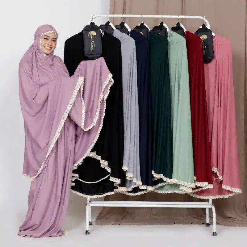 MUKENA DEWASA JUMBO RAYON RENDA / MUKENA BALI RAYON POLOS RENDA
