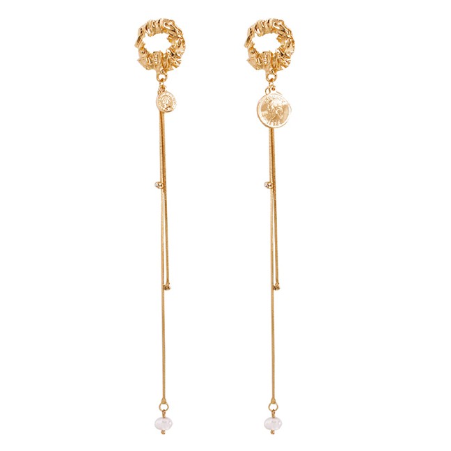 LRC Anting Tusuk Fashion Gold Alloy Portrait Earrings F72474
