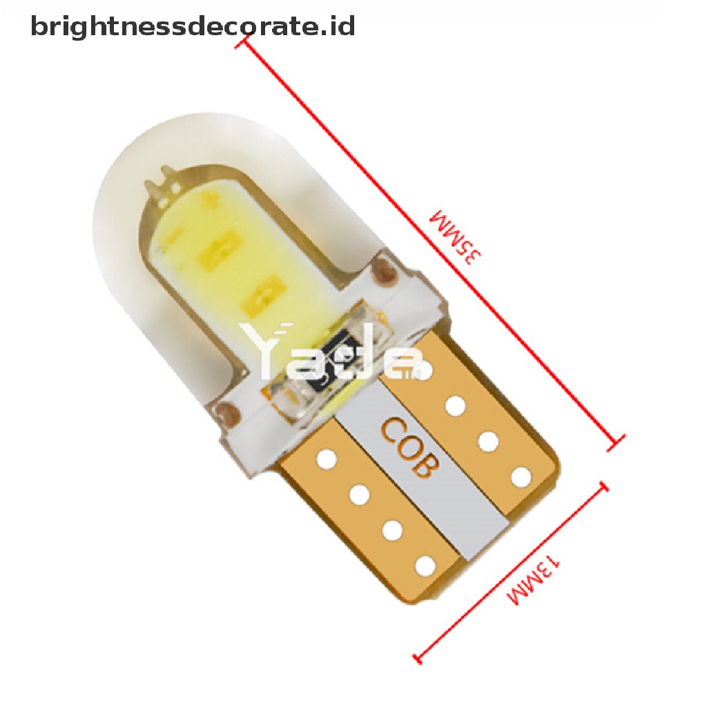 10pcs Lampu Led T10 194 168 W5W 8smd Canbus Silica Gel Warna Putih Untuk Plat Nomor Mobil