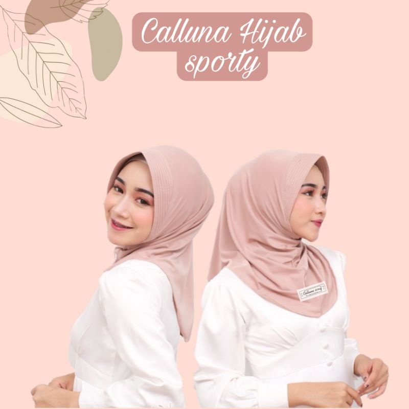Hijab Sport instans bahan jersey premium by Calluna scarf/ Bergo instan olahraga