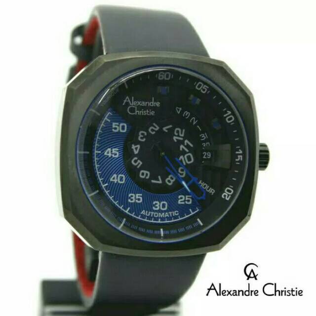 JAM TANGAN PRIA ALEXANDRE CHRISTIE AC 3032 BLACK JARUM BIRU