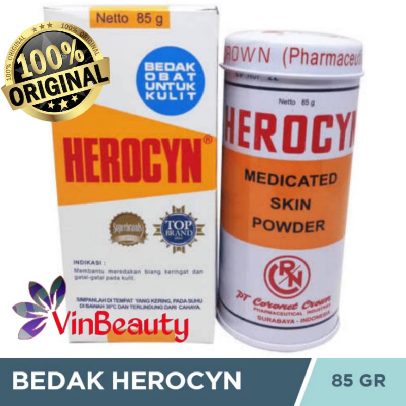 ORIGINAL HEROCYN 85 GRAM BEDAK GATAL BIANG KERINGAT KULIT BADAN HEROCIN