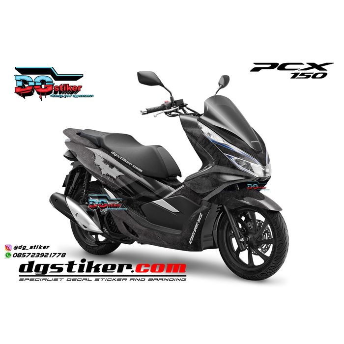 Decal Striping Pcx 150 Black Grunge Batman DG Stiker