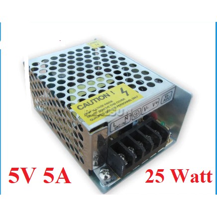 POWER SUPPLY SWITCHING PSU 5V 5A LED Jaring Adaptor 5 V5 A DC 25 Watt Running text