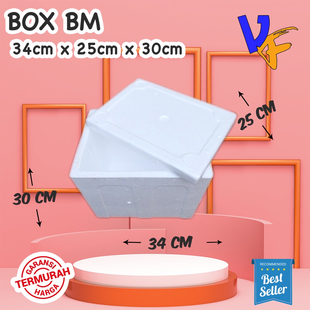 

Box Styrofoam BM 34 x 25 x 30cm Box Sterofoam Box Stereofoam Kecil Box Frozen Food