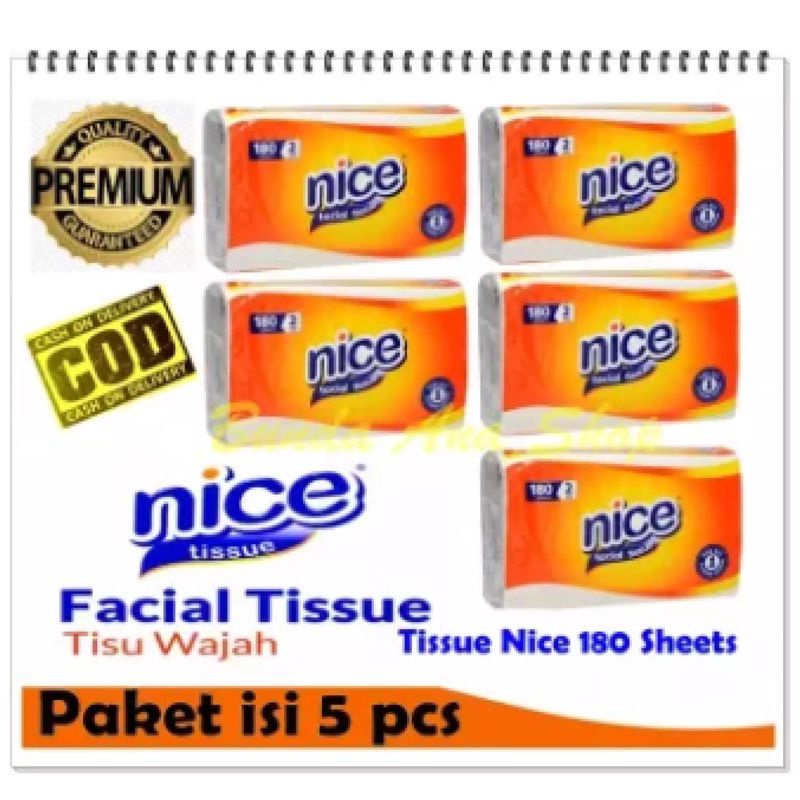 ( promo!!! 5 pics 1KG ) Tissue nice Facial  Tisu 180 Sheets 2ply