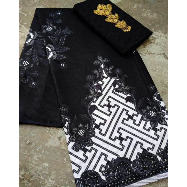 Size S M L XL XXL JUMBO BSWART Batik HRB026 kenongo Hem Batik Gunungan Hitam Putih Kemeja Batik Pria