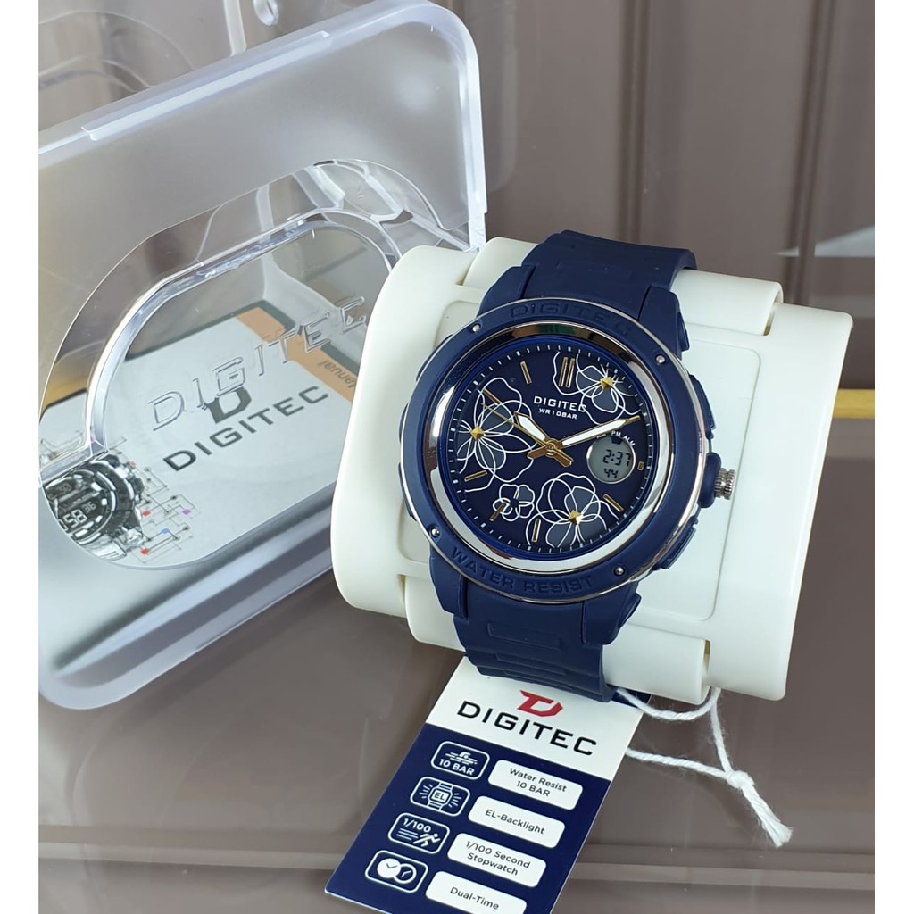 JAM TANGAN CEWEK DIGITEC 3092 ANALOG DIGITAL RUBBER