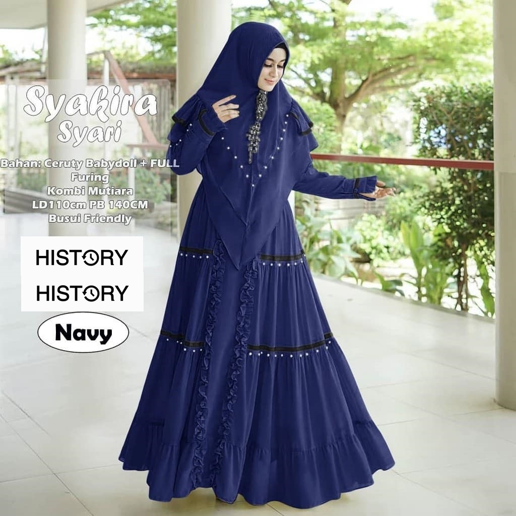 SYAKIRA SET SYARI / Gamis Syari simple viralTerbaru 2022 / Gamis Kekinian Wanita / Gamis Cerutty Bab