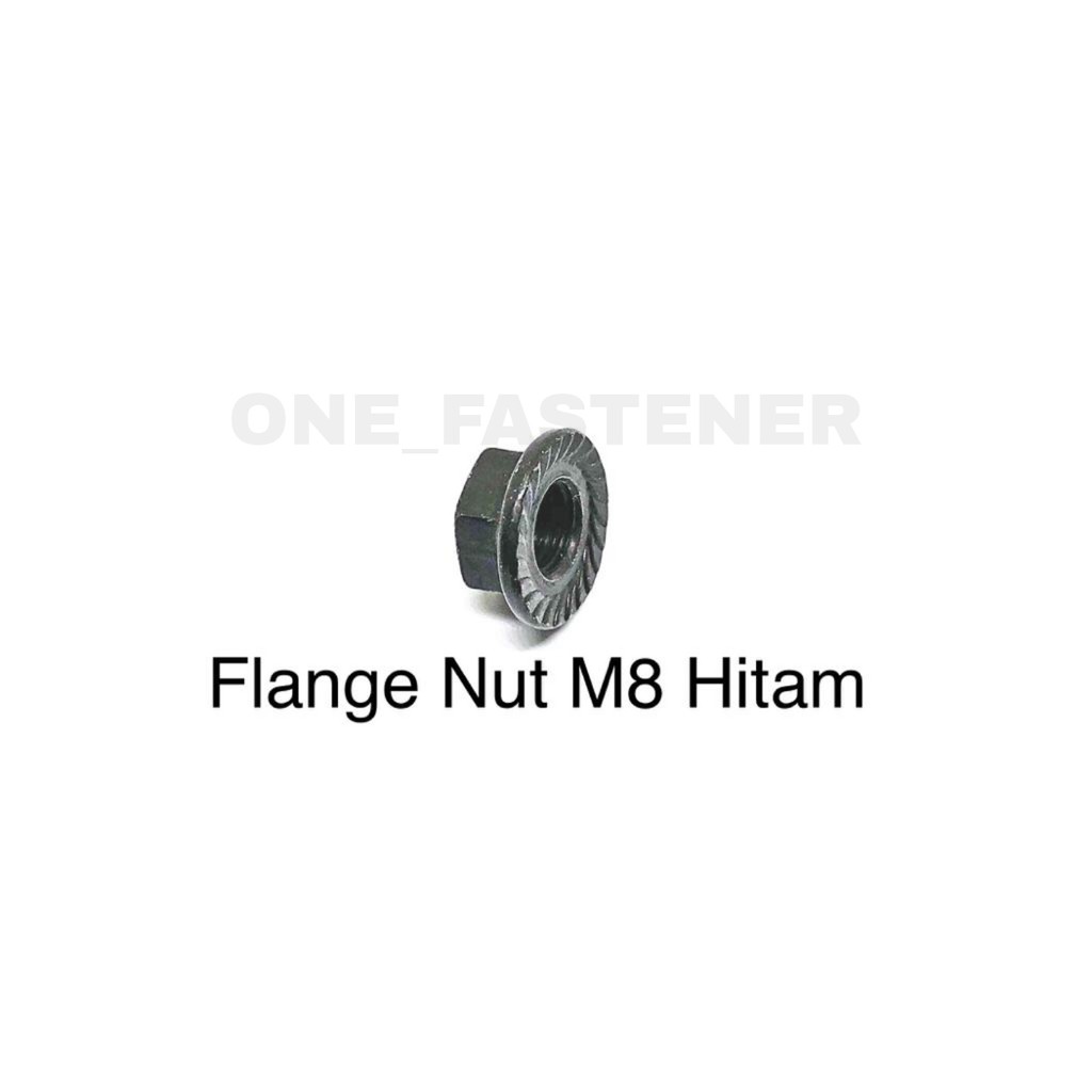 50 Pcs Fn279 Mur Flange Nut M8 Hitam topi 8mm 8mili 1.25 Kunci 12