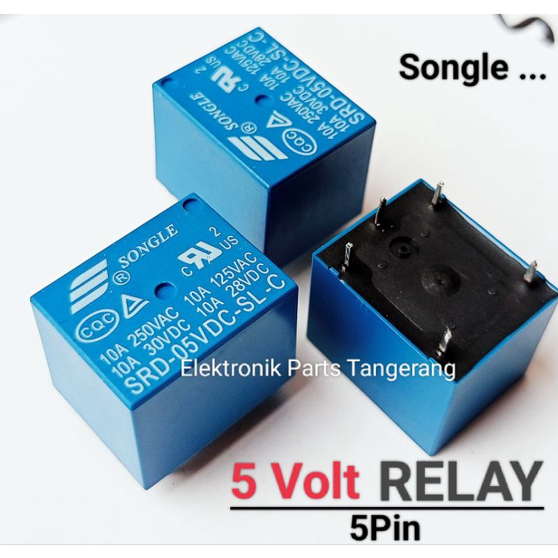 RELAY SONGLE 5 VOLT 5 PIN RELAY 5VOLT 5PIN RELAY SONGLE 5V 5 KAKI RELAY 5V 5 KAKI RELAY 5V 5PIN