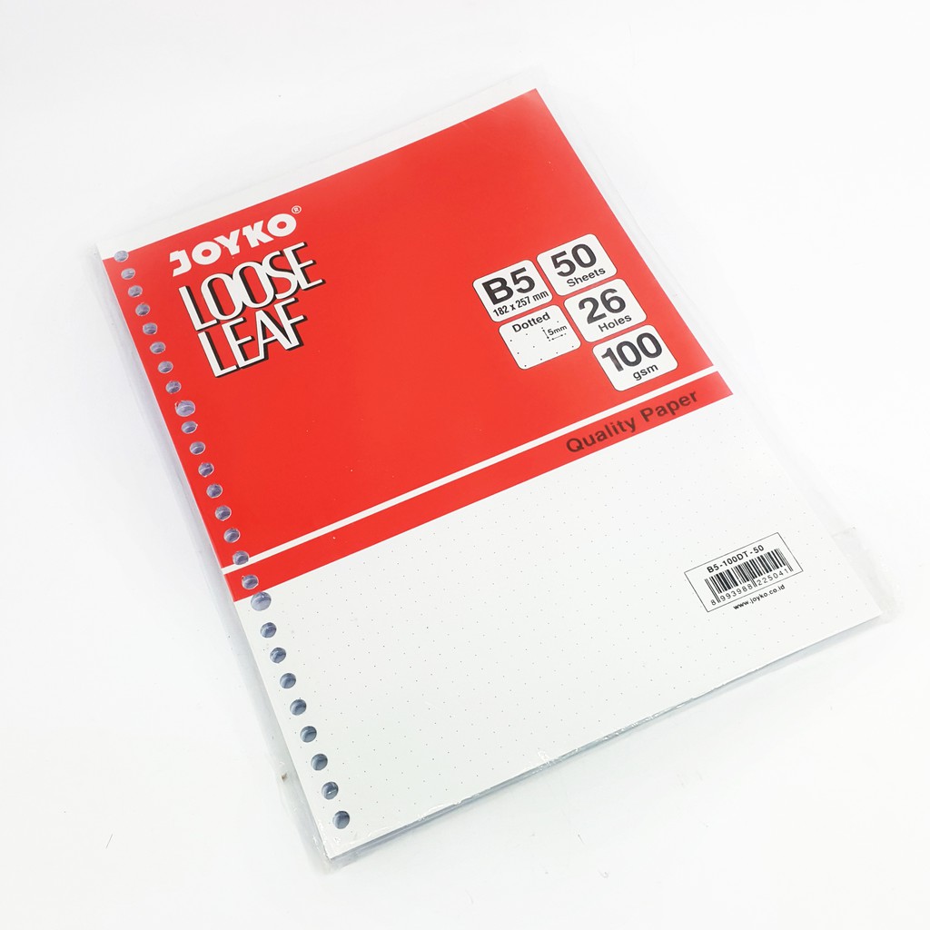 

Loose Leaf Isi Kertas File Binder Joyko B5-100DT 50 Lembar Dotted