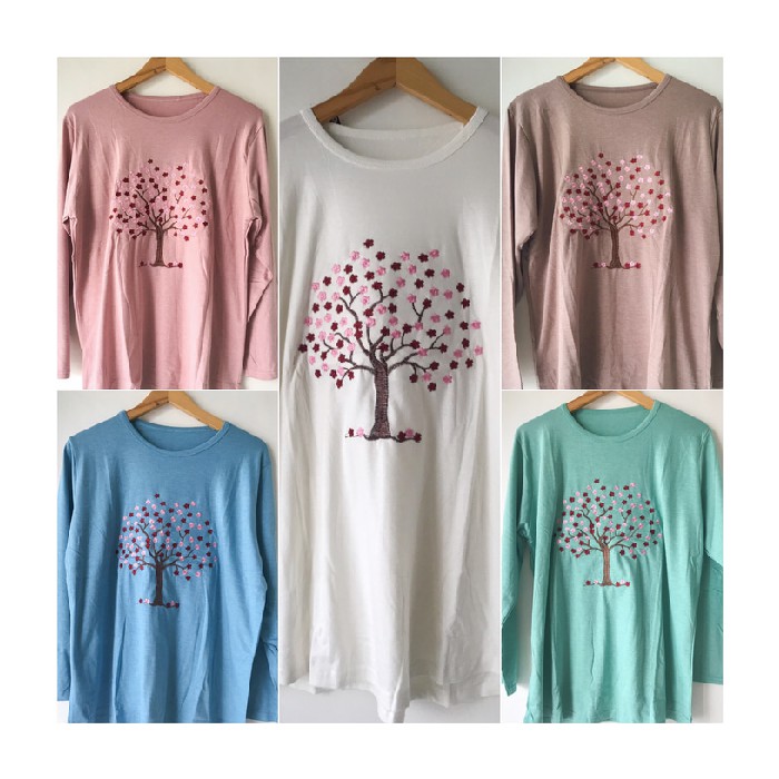 Blouse kaos import bisa buat ibu2 anak muda big size jumbo xxl sakura