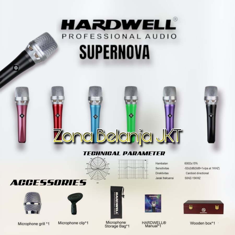 Microphone - Mic Kabel HARDWELL SUPERNOVA Original With Wooden Box