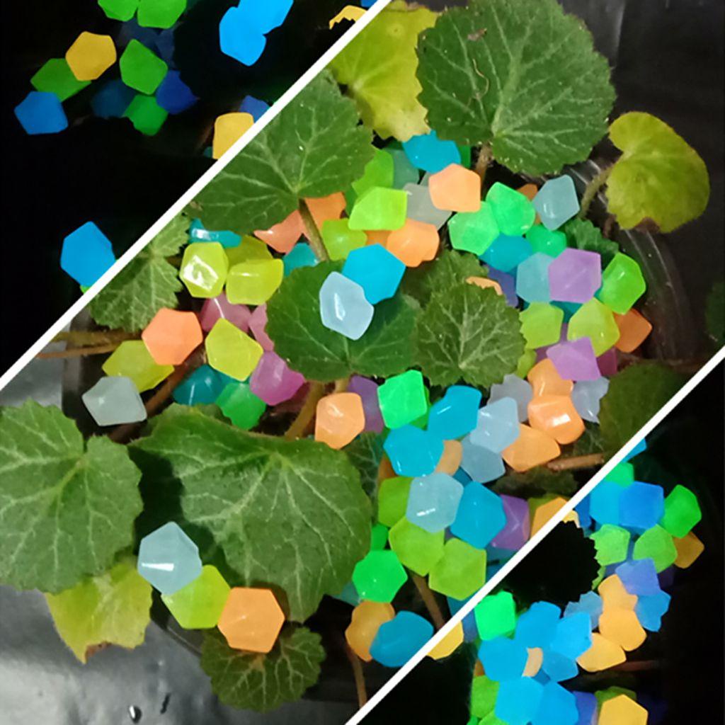 [Elegan] Batu Bercahaya50 /100 /200 pcs Glow In Dark Warna Warni Belah Ketupat Dekorasi Rumput