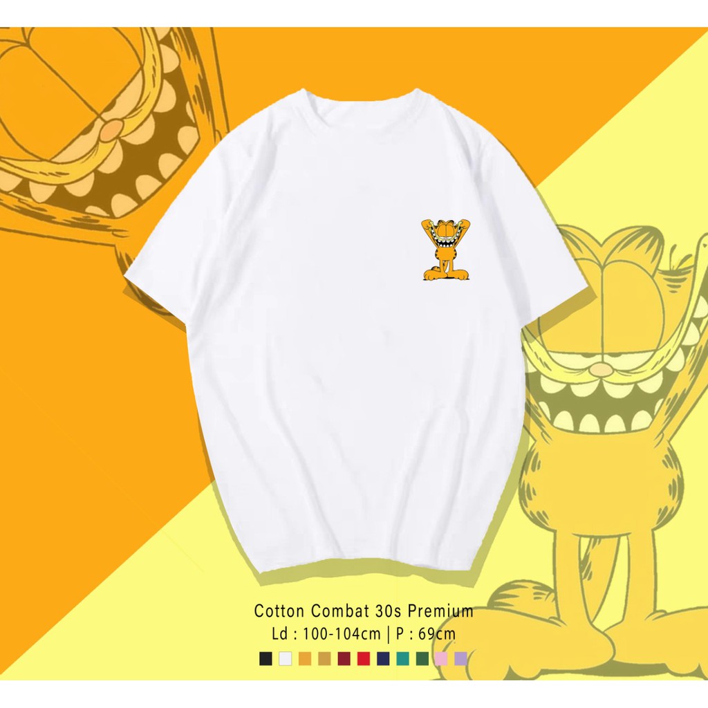 GARFIELD KUCING  / TERMURAH BAJU KAOS KATUN WANITA/ PRIA UNISEX LENGAN PENDEK / TUMBLR TEE