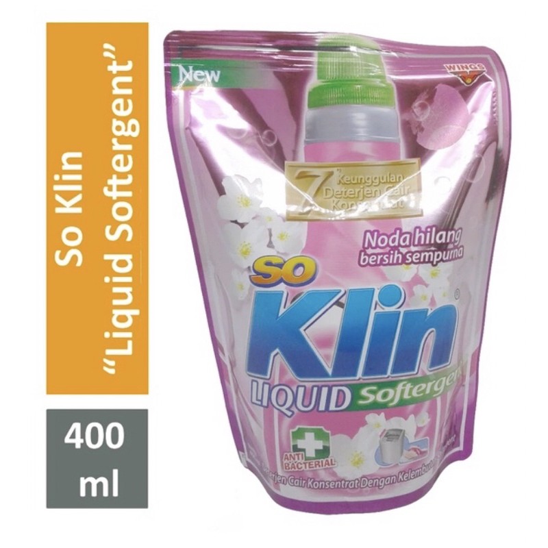 So klin detergent cair softergent pouch 400ml