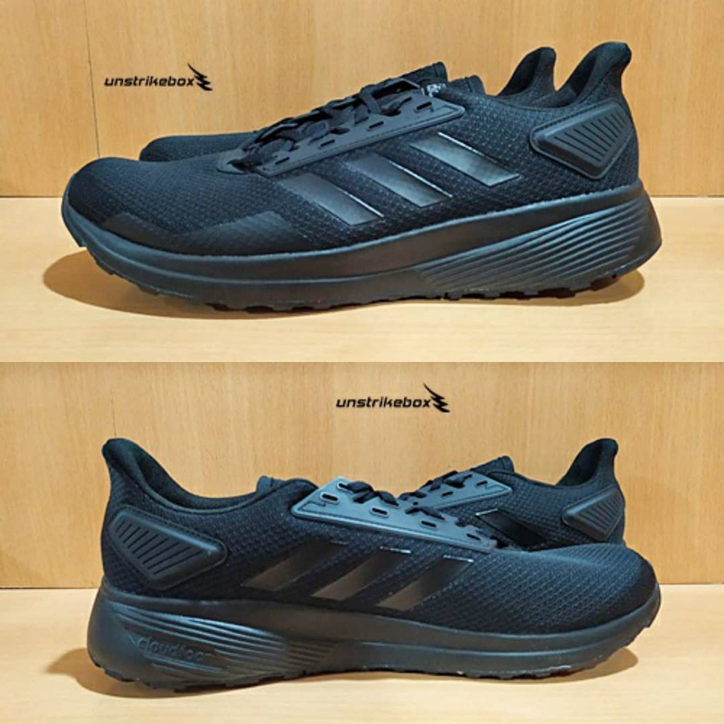 Adidas Duramo 9 Black Sepatu  Running  Lari Gym Casual 