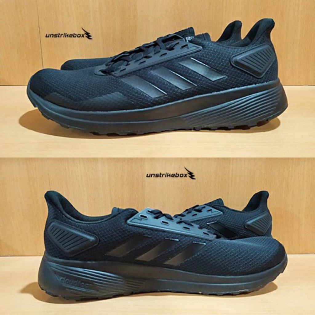  Adidas  Duramo 9 Black Sepatu  Running Lari Gym Casual  