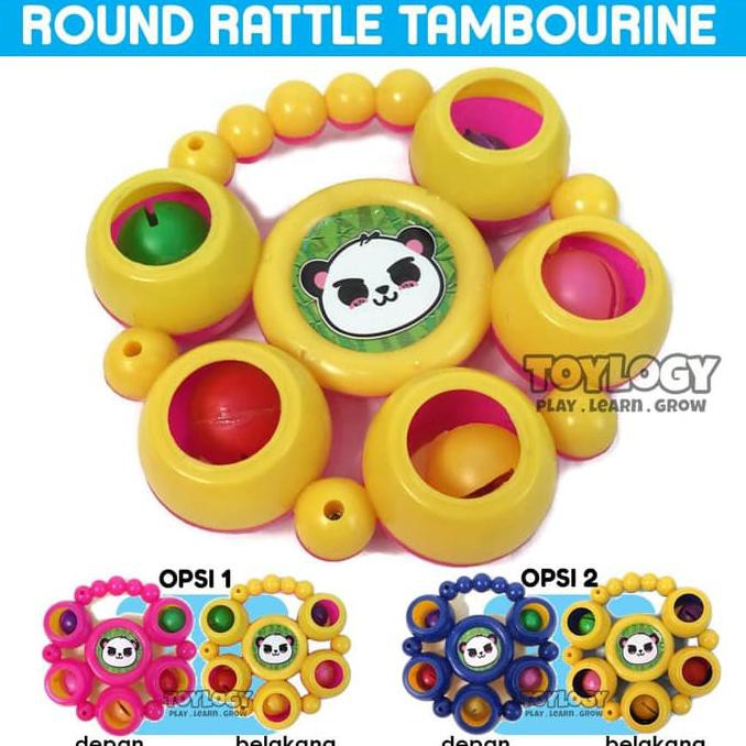 Mainan Anak Baby Round Rattle Tambourine Set Kerincingan Tamborin Bayi