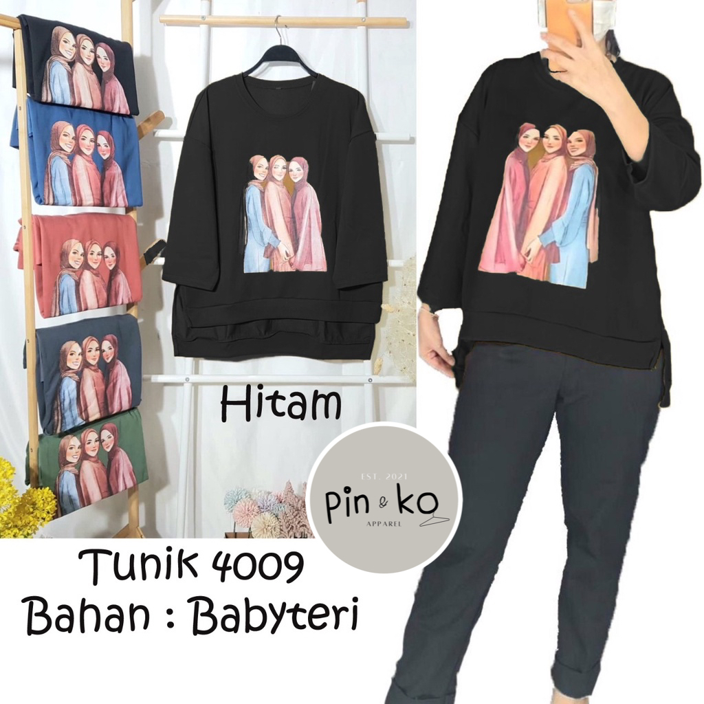 PIK - Atasan 3 Cewe Hijab 4009 (All Size)/ Pakaian Muslim/ Pakaian Wanita