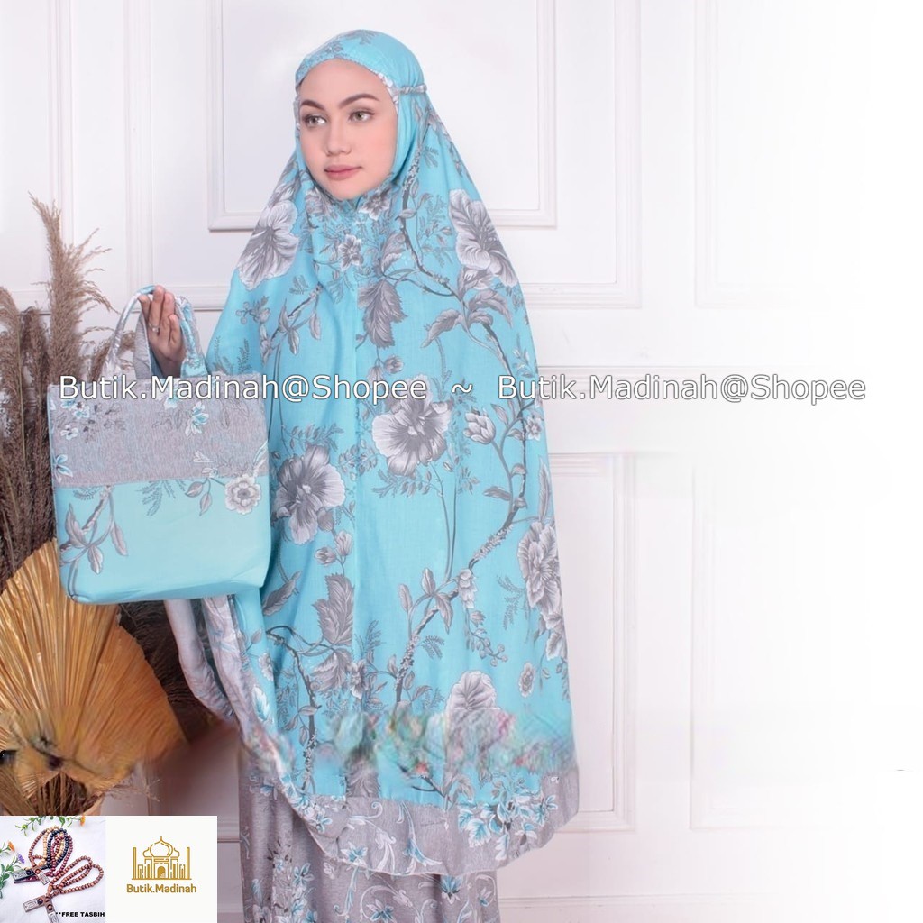 BUTIK.MADINAH MUKENA DEWASA SHABIRA SAFIRA SITI KHADIJAH PASTELEENA DALANOVA