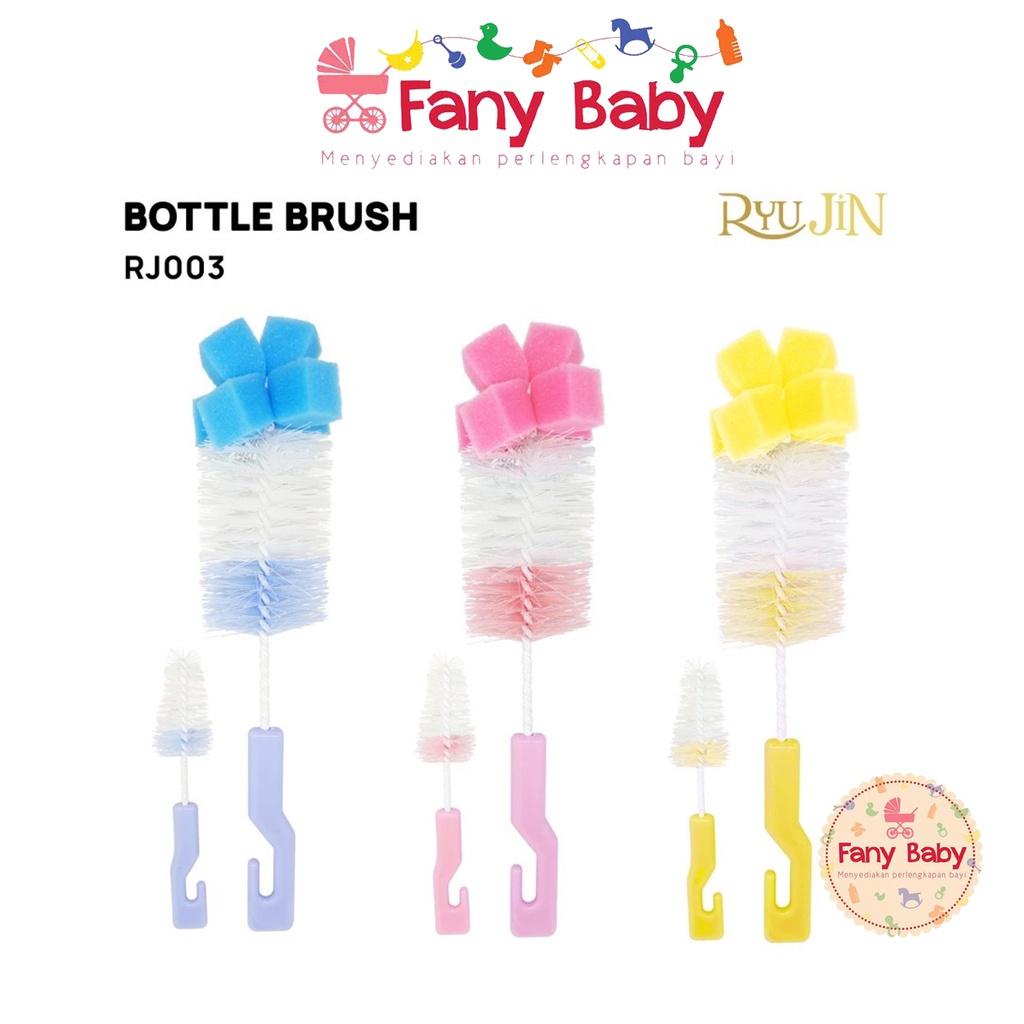 RYU JIN BOTTLE AND NIPPLE BRUSH WITH SPONGE RJ-003