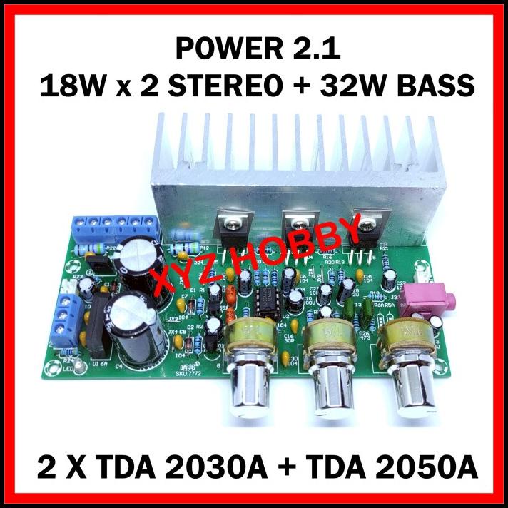 Power Amplifier Stereo + Bass 2.1 Tda 2030 + Tda 2050 2X18W + 32W