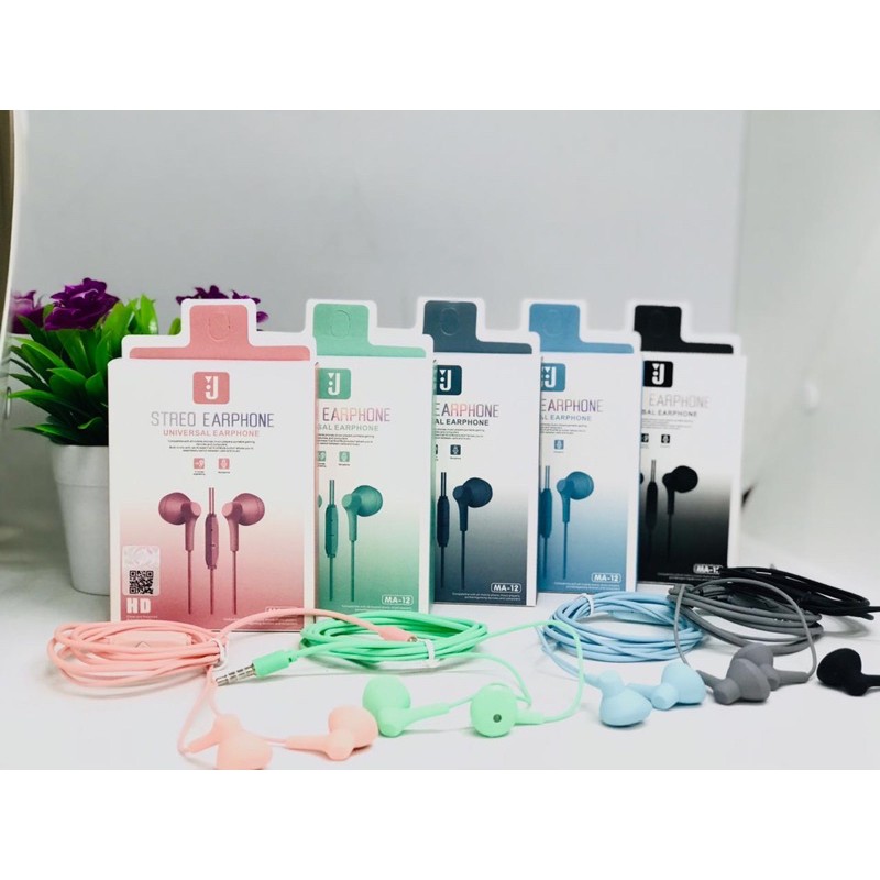 HANDSFREE J MA12 MAKARON EARPHONE BY MA-12 ORIGINAL MUST RANDOM COLOUR