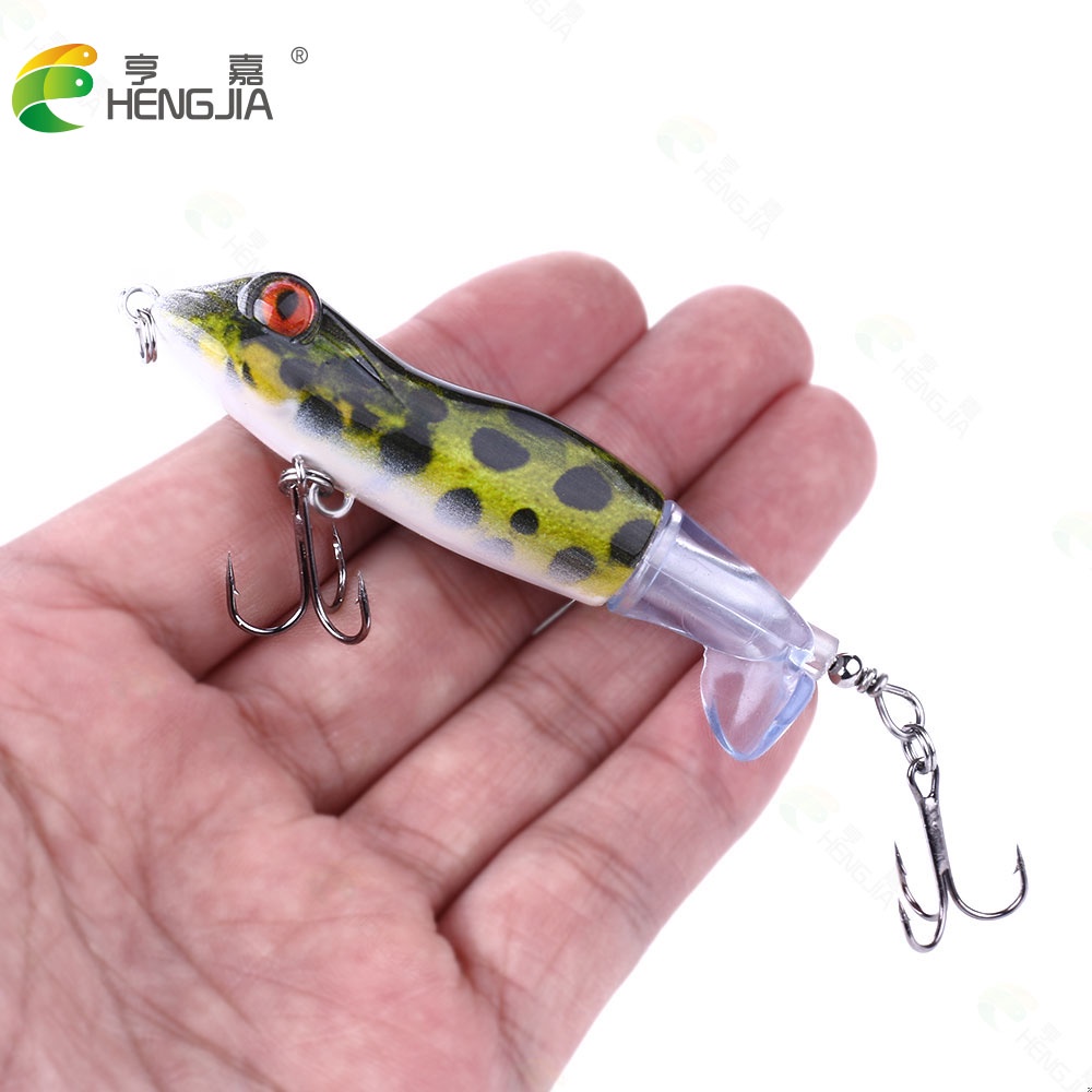 Hengjia 5pcs / Lot Umpan Pancing Bentuk Katak Whopper Plopper 9.5cm 11g