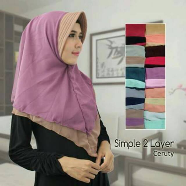 Jilbab bergo khimar 2 layer kan mbi warna bisa bolak balik ecer grosir bandung tanah abang kudus