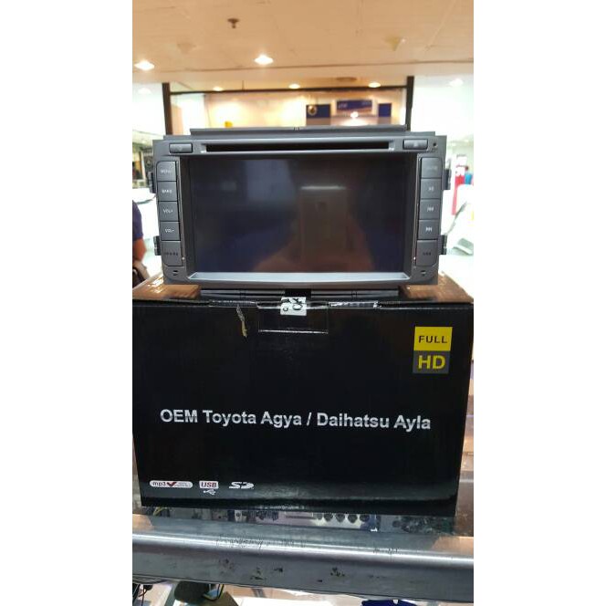 tv mobil double din oem fit/khusus agya merk aveo