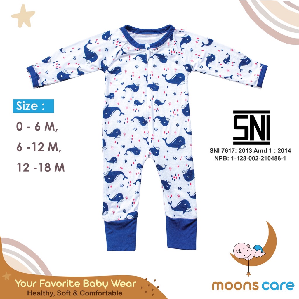 SNI SLEEPSUIT moons care SML  Sleepsuit Dita Baju Tidur Anak Sleepsuit Bayi Jumper bayi Baju Bayi