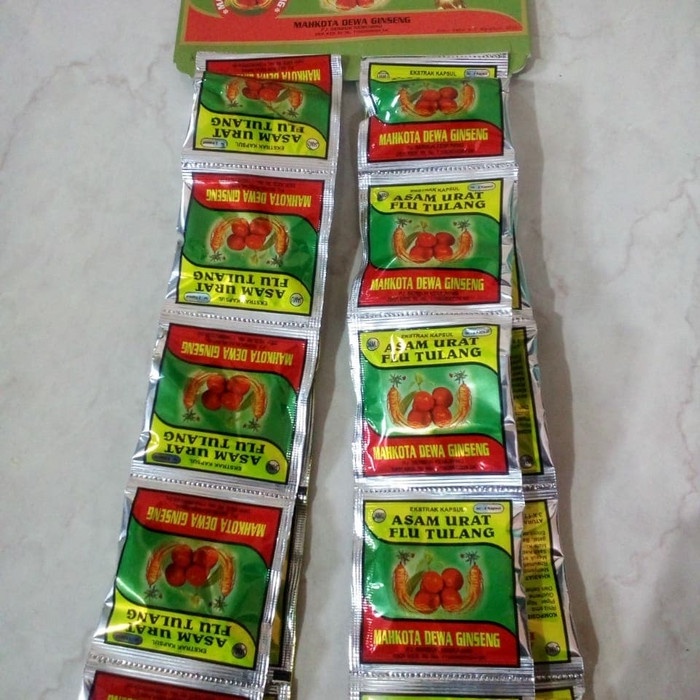 MAHKOTA DEWA KAPSUL ASAM URAT FLU TULANG