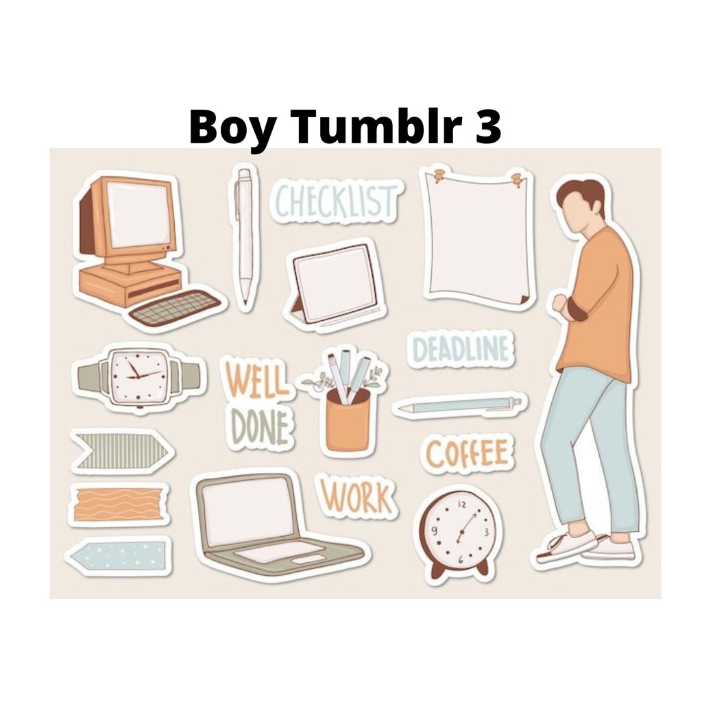 Sticker Boy Tumblr Sticker HP/ Laptop Aesthetic Murah Lucu