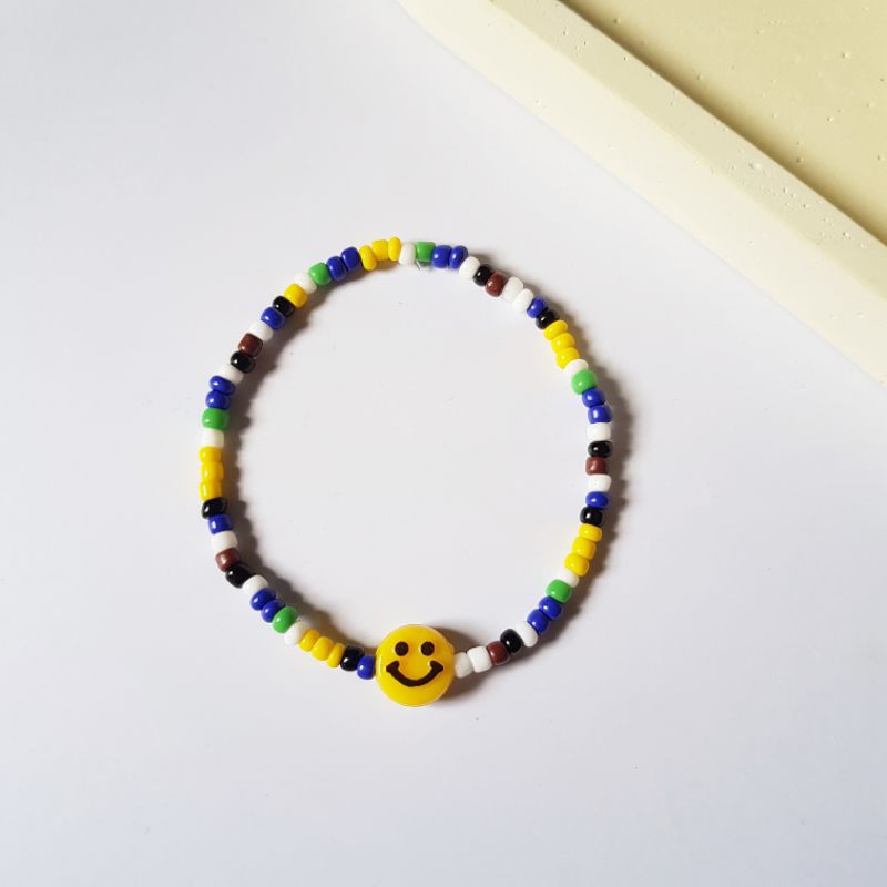 gelang kpop / gelang smile / gelang korea / smile bracelet (gelang coklat)