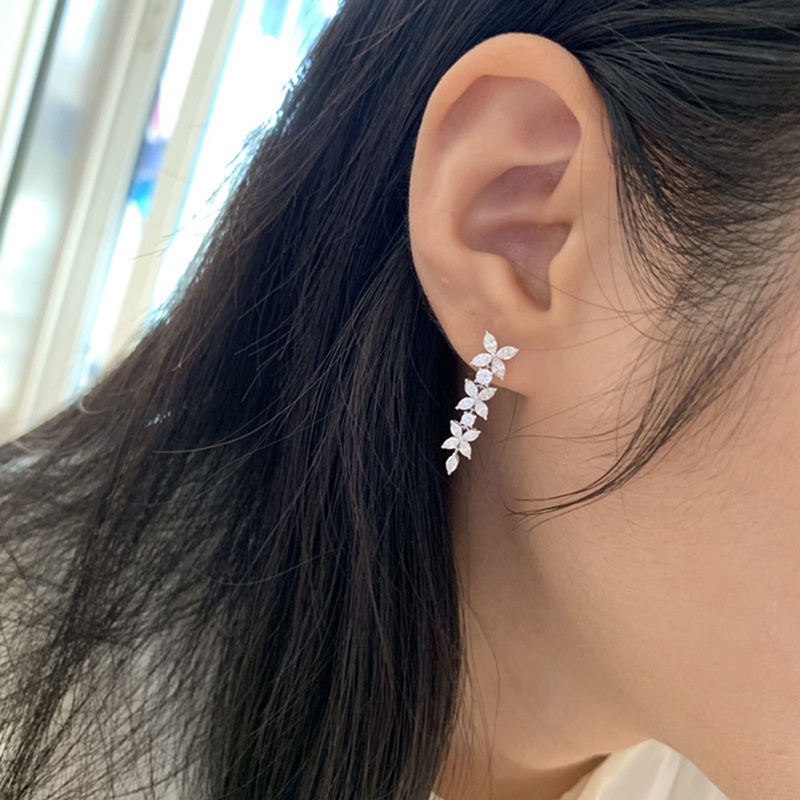 Fancyqube Anting Tusuk Gantung Wanita Hias Cubic Zirconia Untuk Pesta Tunangan / Nikah