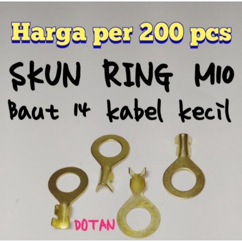 (200pcs) SKUN RING M10 BAUT 14 KABEL KECIL