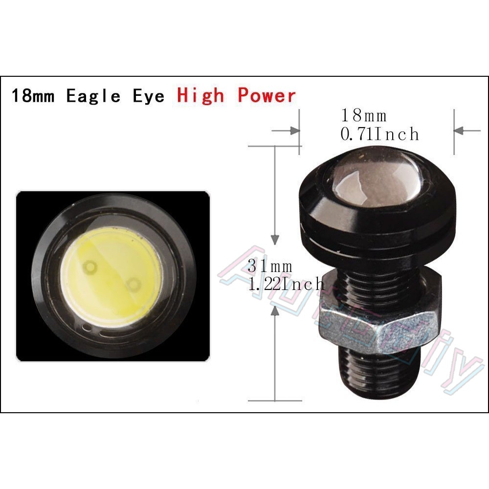 12v 1PC 18MM led Eagle Eye light Lampu Kabut Peringatan Mobil DRL Siang Hari Mundur Lampu Sinyal Parkir Bohlam Daya Tinggi Mobil Truk Ekor Motor led Cadangan Cahaya