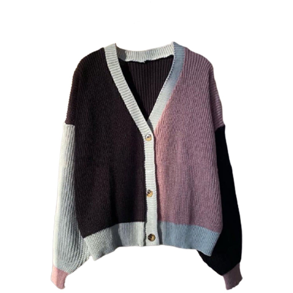 Cardigan Two Tone Rajut Kardigan Twist knit Wanita Korean Style Cardi Korea Murah Tebal Atasan Cewek