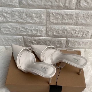 SEPATU SHOES  WANITA ZARA  ZS009 VYNIL MULES ORI 