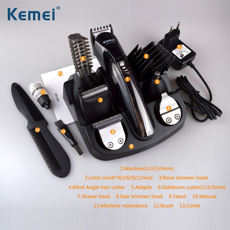 Kemei Alat Cukur Elektrik 6 in 1 Hair Trimmer Shaver - KM-600 - Black