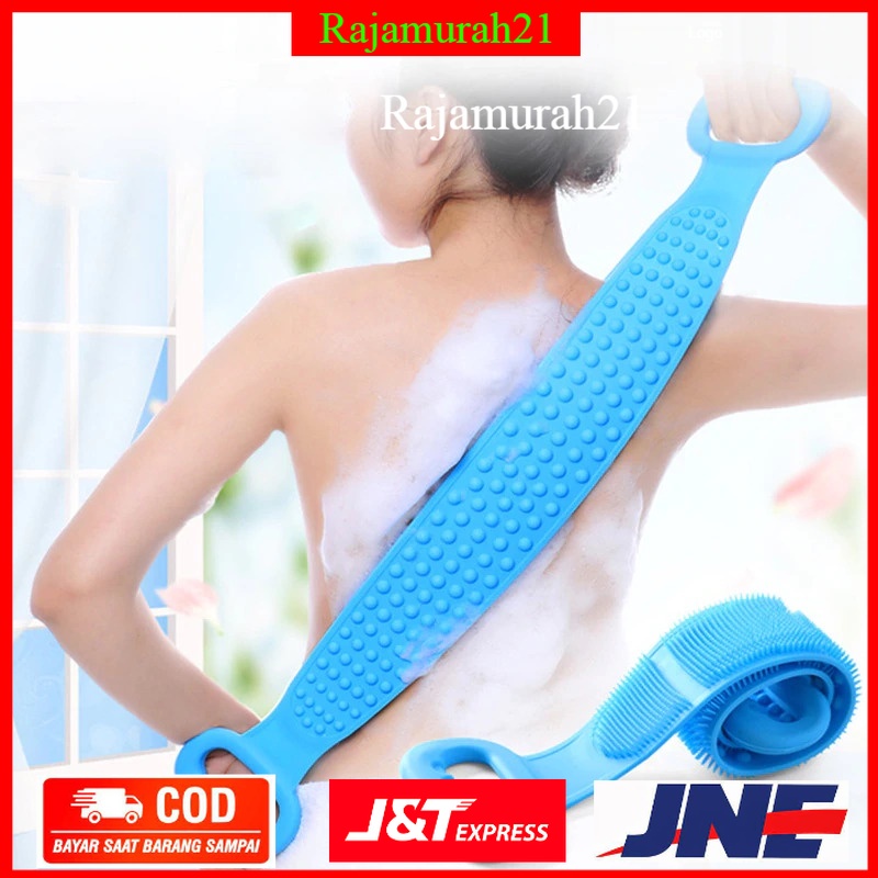 BWOHOPS Alat Bantu Mandi Sikat Gosok Punggung Silicone Scrub Back Bath Brush - 7RHXFABL