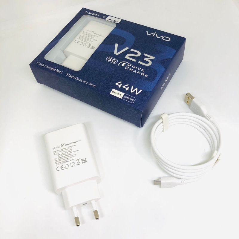 44W NEW FAST CHARGING CHARGER VIVO V23E 5G MICRO TYPE C SMART CHARGING BY V23