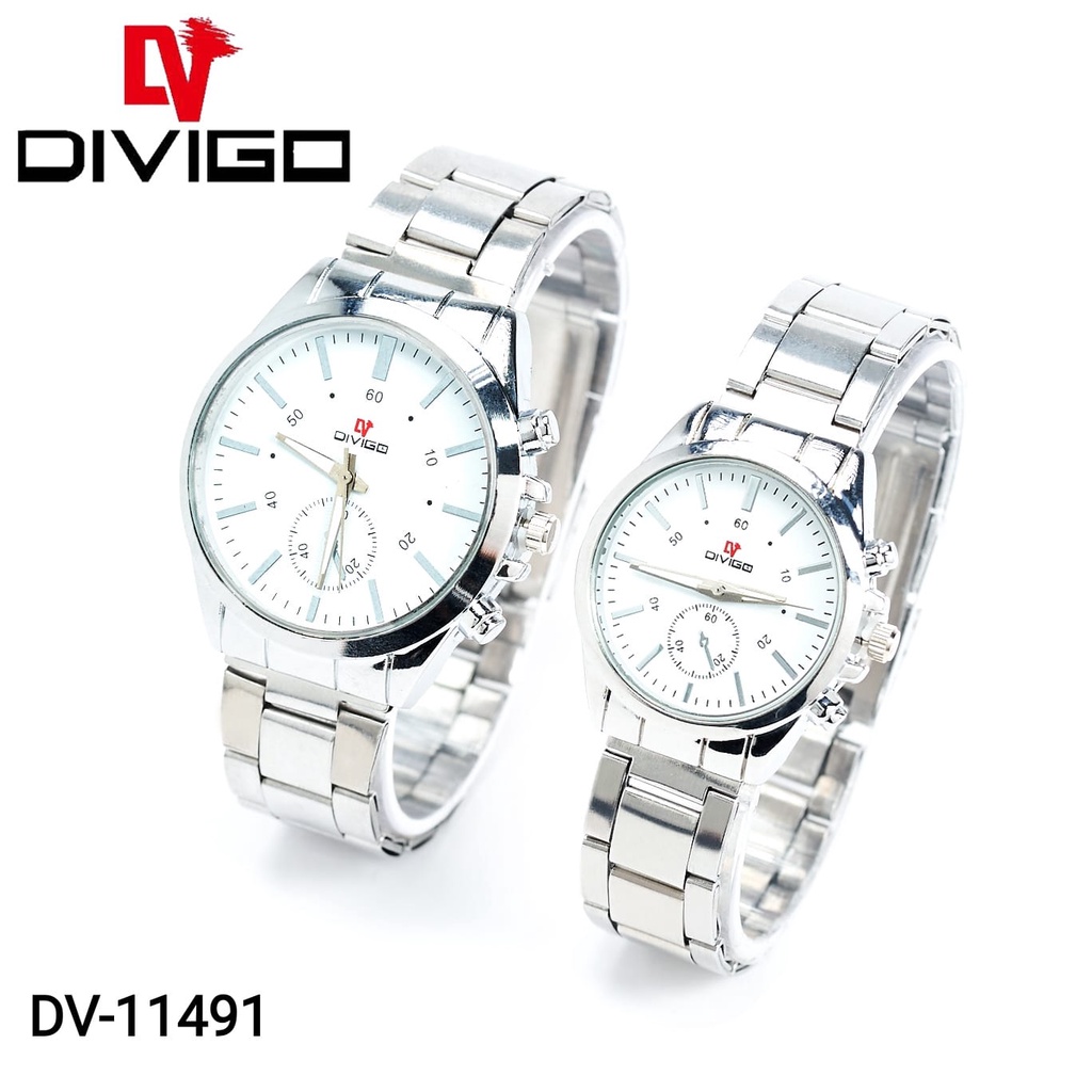 Jam Tangan Couple DIVIGO Analog StaintLess 11391