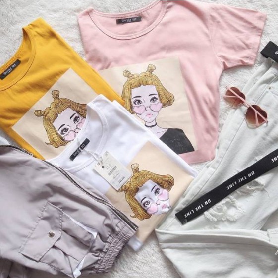 Kaos kuncir wanita baju  tumblr tee korea  atasan murah  
