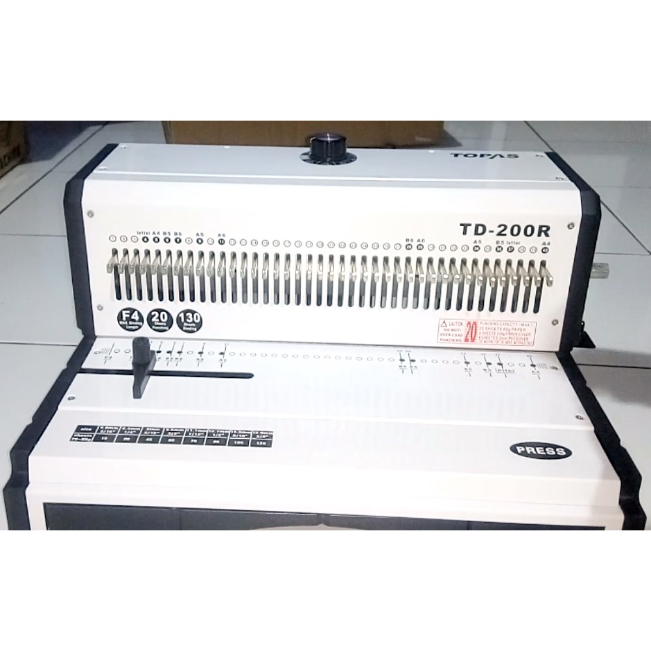 

Mesin Ring Kawat / Mesin Jilid TOPAS TD 200R Pitch 3:1 - Lobang Bulat F4
