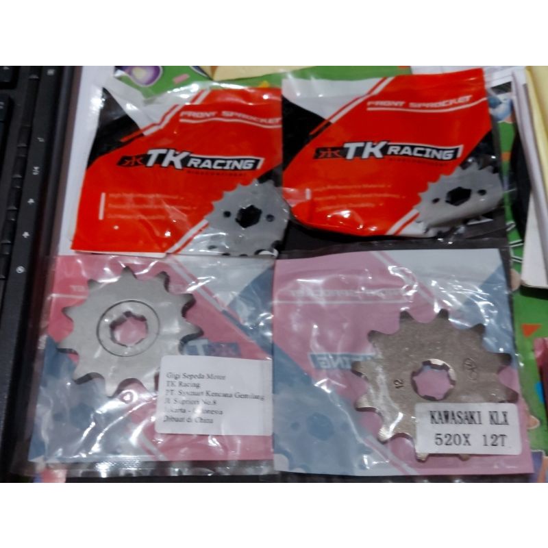 ger gear depan klx 150 11t dan 12t rantai 520