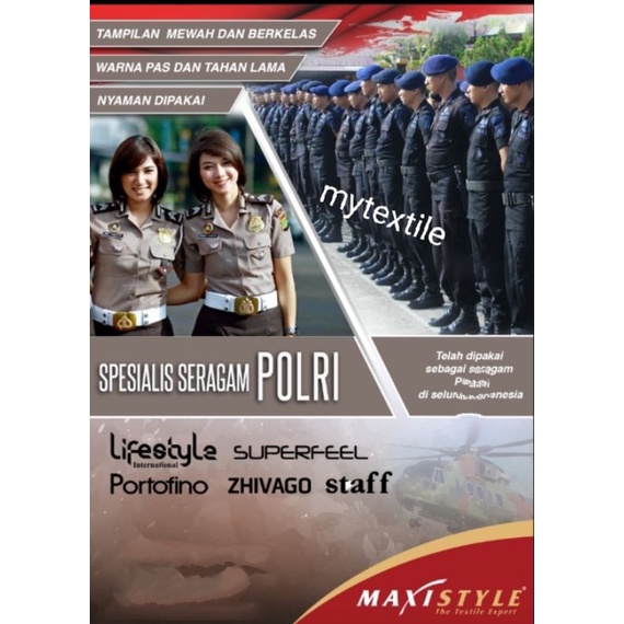 Jual Kain Maxistyle Warna Khusus Seragam Polri Portofino Staff